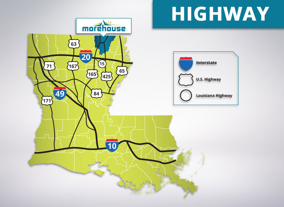 Interstate and Roadways in Morehouse Parish - Market Access